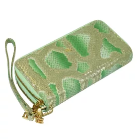 Giudi kígyóbőr mintás zöld színű bőr pénztárca