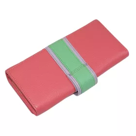   Giudi női, nagyméretű, rózsaszín-menta színű bőr pénztárca