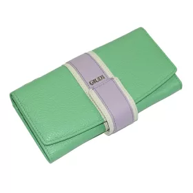   Giudi női, nagyméretű, menta-lila színű bőr pénztárca