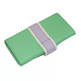   Giudi női, nagyméretű, menta-lila színű bőr pénztárca