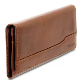 Giudi nagyméretű konyak színű bőr női pénztárca