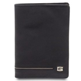 Giudi kombinált fekete-szürke színű bőr útlevél tartó