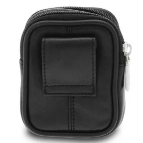 Giudi kisméretű fekete valódi bőr övtáska 11 x 8,5 cm