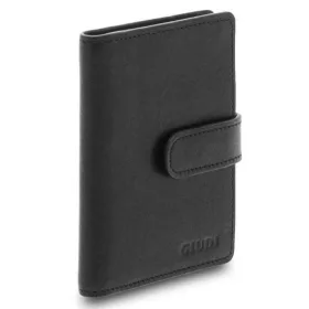 Giudi exkluzív olasz fekete bőr kártyatartó
