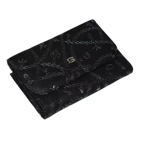 Giudi mintás fekete színű bőr pénztárca 14,5 × 10 cm