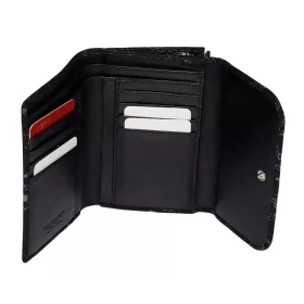 Giudi mintás fekete színű bőr pénztárca 14,5 × 10 cm