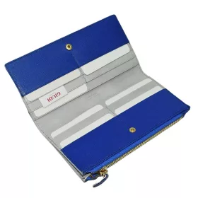 Giudi kék női bőr pénztárca, irattárca 19 × 9,5 cm