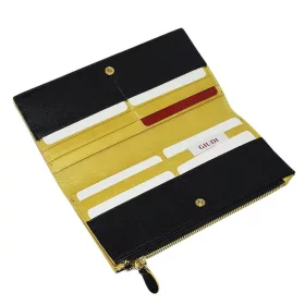 Giudi fekete női bőr pénztárca, irattárca 19 × 9,5 cm