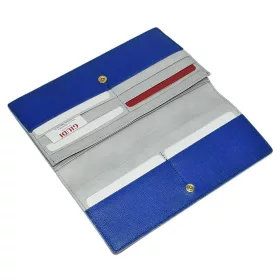   Giudi kék-szürke női bőr pénztárca, irattárca 19 × 10,5 cm