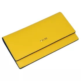   Giudi sárga-sötétkék női bőr pénztárca, irattárca 19 × 10,5 cm