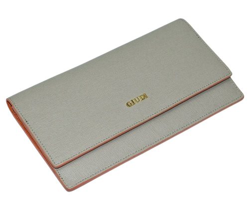 Giudi drapp-narancssárga női bőr pénztárca, irattárca 19 × 10,5 cm