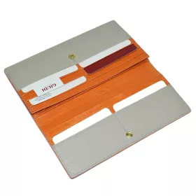   Giudi drapp-narancssárga női bőr pénztárca, irattárca 19 × 10,5 cm