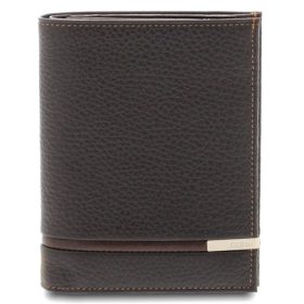   Giudi Mendes sötétbarna-konyak férfi álló bőr pénztárca 12,7 x 10 cm