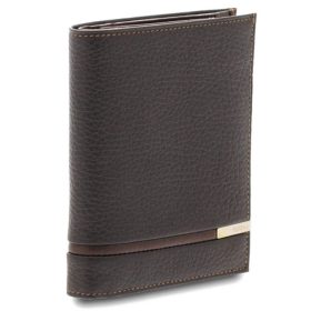   Giudi Mendes sötétbarna-konyak férfi álló bőr pénztárca 12,7 x 10 cm