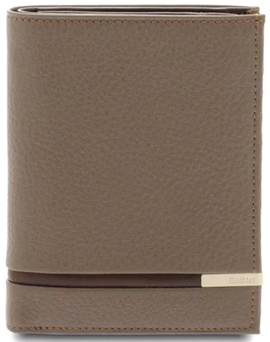 Giudi Mendes taupe férfi álló bőr pénztárca 12,7 x 10 cm