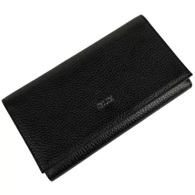   Giudi nagyméretű fekete női bőr pénztárca, brifkó 19 x 11 cm