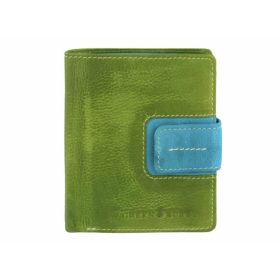  Greenburry kisméretű női bőr pénztárca, menta zöld-kék