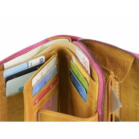 Greenburry női bőr pénztárca, mályva-sárga