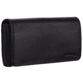   GreenLand Nature fekete bőr pénztárca, brifkó 17,5 x 10 cm