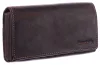 GreenLand Nature sötétbarna bőr pénztárca, pincértárca, taxis brifkó 17,5 x 10 cm