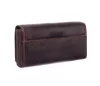 GreenLand Nature sötétbarna bőr pénztárca, pincértárca, taxis brifkó 17,5 x 10 cm