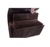 GreenLand Nature sötétbarna bőr pénztárca, pincértárca, taxis brifkó 17,5 x 10 cm