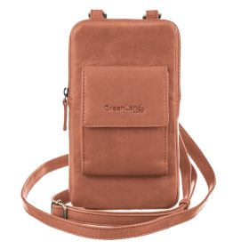   GreenLand Nature bőr, nyakba akasztható táska telefontartóval, RFID védelemmel 11 x 20 cm
