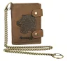 GreenLand Montenegro Tigris mintás, láncos bőr pénztárca, RFID védelemmel 13 x 9,5 cm