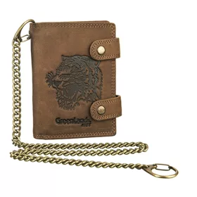   GreenLand Montenegro Tigris mintás, láncos bőr pénztárca, RFID védelemmel 13 x 9,5 cm