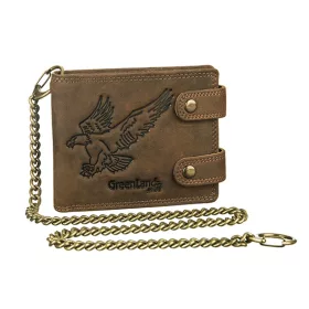   GreenLand Montenegro Sas mintás, láncos bőr pénztárca, RFID védelemmel 12 x 9,5 cm