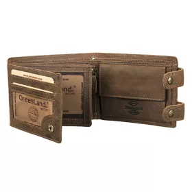   GreenLand Montenegro Sas mintás, láncos bőr pénztárca, RFID védelemmel 12 x 9,5 cm