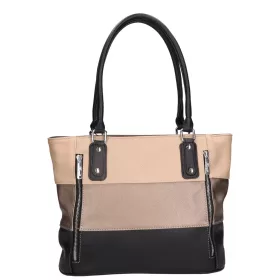   Karen Ilona N 087 fekete-drapp női válltáska 38 x 27 x 11 cm