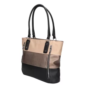   Karen Ilona N 087 fekete-drapp női válltáska 38 x 27 x 11 cm