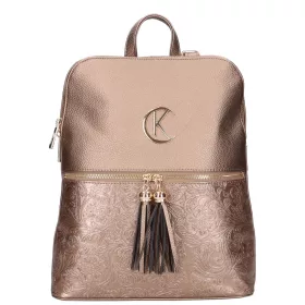   Karen Jgnas D 526 bronz virágmintás női hátitáska, hátizsák 34 x 28 x 11 cm