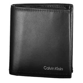   Calvin Klein fekete álló bőr pénztárca, férfi  11 x 9 cm