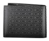 Calvin Klein fekete CK mintás bőr pénztárca, férfi  RFID 13 x 10 cm