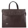 Karen Klotylda 284 barna virágmintás, női, rostbőr aktatáska 37 x 28 x 10 cm