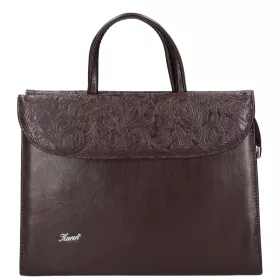   Karen Klotylda 284 barna virágmintás, női, rostbőr aktatáska 37 x 28 x 10 cm