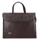 Karen Klotylda 284 barna virágmintás, női, rostbőr aktatáska 37 x 28 x 10 cm