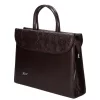Karen Klotylda 284 barna virágmintás, női, rostbőr aktatáska 37 x 28 x 10 cm