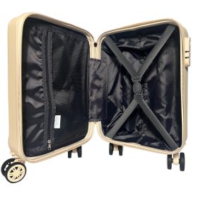   Leonardo Da Vinci bézs színű, keményfalú kabinbőrönd 40 cm