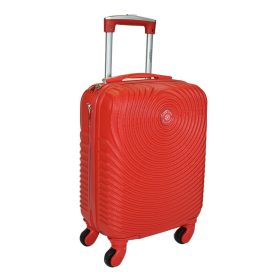   Leonardo Da Vinci piros színű, keményfalú kabinbőrönd 40 cm