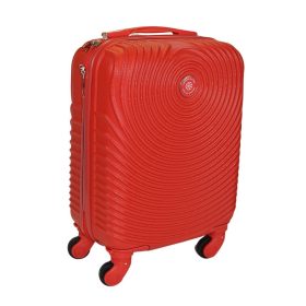   Leonardo Da Vinci piros színű, keményfalú kabinbőrönd 40 cm