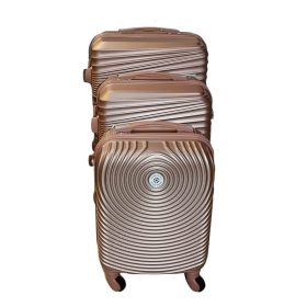   Leonardo Da Vinci keményfalú, rosegold színű 3 db-os bőrönd szett