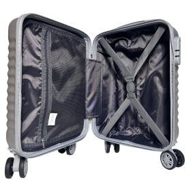   Leonardo Da Vinci ezüst színű, keményfalú kabinbőrönd 40 cm