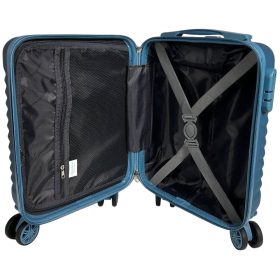   Leonardo Da Vinci kék színű, keményfalú kabinbőrönd 40 cm