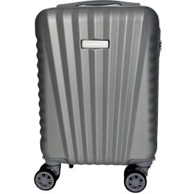   Leonardo Da Vinci ezüst színű, keményfalú kabinbőrönd 50 cm