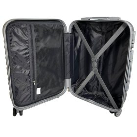   Leonardo Da Vinci ezüst színű, keményfalú kabinbőrönd 50 cm