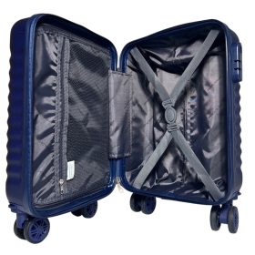   Leonardo Da Vinci sötétkék színű, keményfalú kabinbőrönd 50 cm