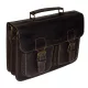 Monarchy Calvin sötétbarna férfi bőr pull-up dupla rekeszes aktatáska 36 × 25 cm